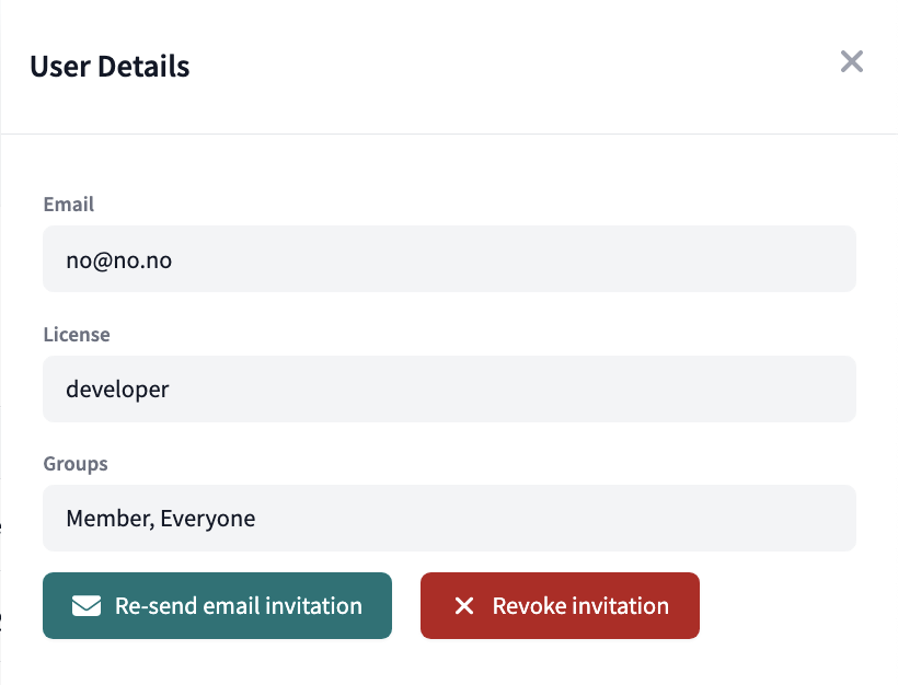 Resend or revoke the users invitation Resend or revoke the users invitation