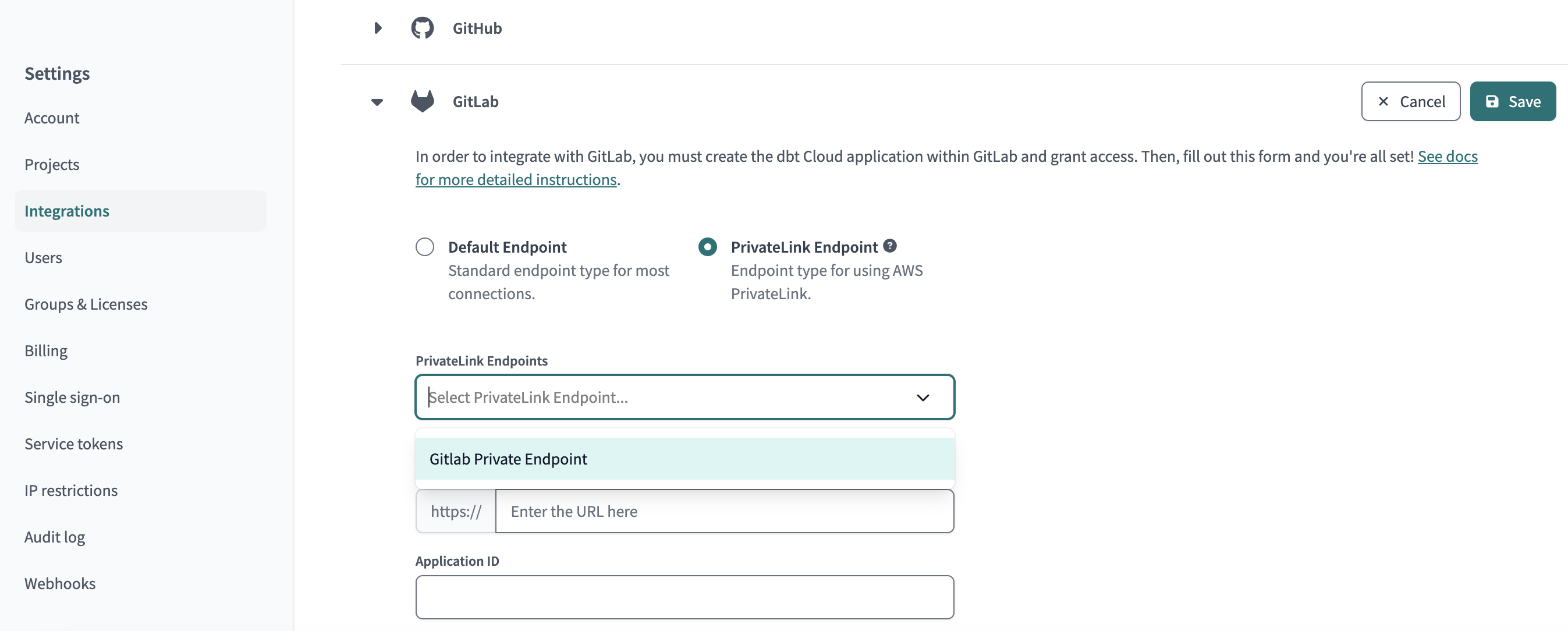 Editing an existing git integration with PrivateLink Editing an existing git integration with PrivateLink